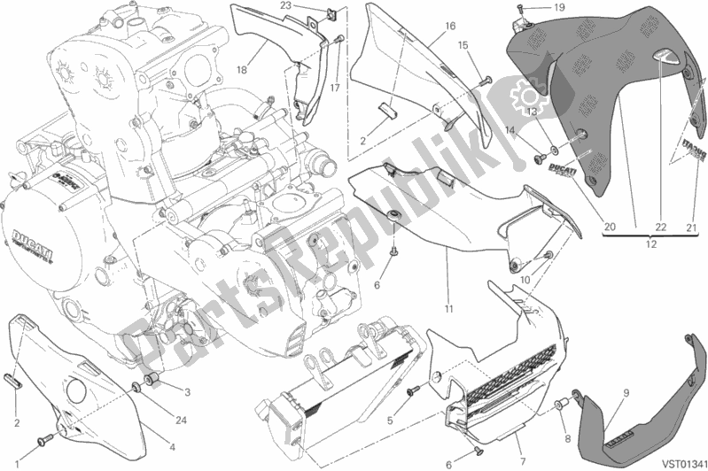 Todas as partes de Meia Carenagem do Ducati Monster 1200 S USA 2014
